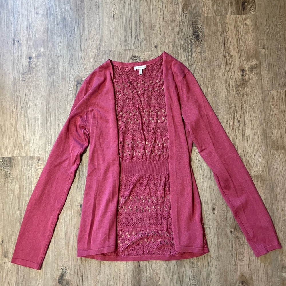 Maurices Women's Pink Open-Front Cardigan
